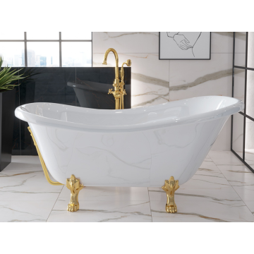 Cada freestanding ovala Besco Otylia 170x76 cm, picioare aurii