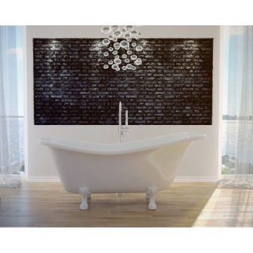 Cada freestanding ovala Besco Otylia acril 160x75 cm, picioare albe