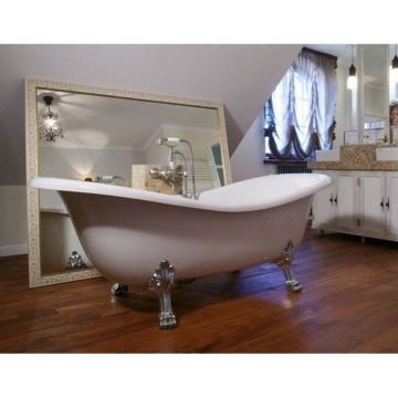 Cada freestanding ovala Besco Otylia acril 160x75 cm, picioare crom