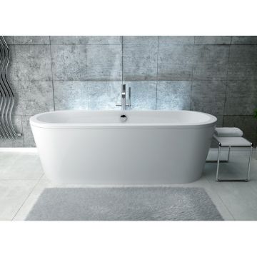 Cada freestanding ovala Besco Victoria acril 160x75 cm, masca alba