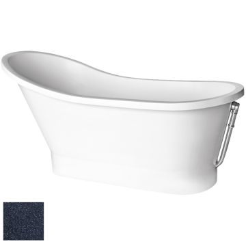 Cada freestanding ovala Besco Gloria Glam compozit 160x68 cm, antracit (graphite)
