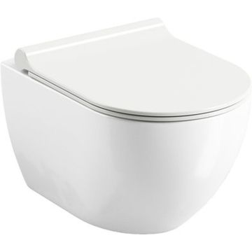 Vas WC suspendat Ravak Uni Chrome RimOff Rimless 36x51 cm evacuare orizontala, alb