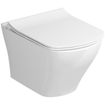 Vas WC suspendat Ravak Classic RimOff Rimless 37x51 cm evacuare orizontala, alb