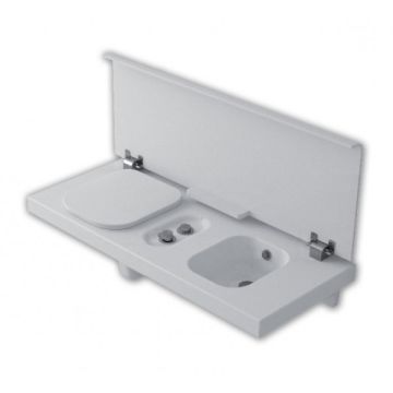 Vas WC cu bideu suspendat Hatria G-Full 120 120x50 cm evacuare orizontala, WC stanga