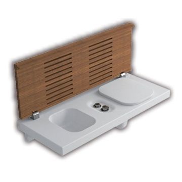 Vas WC cu bideu suspendat Hatria G-Full 120 120x50 cm evacuare orizontala, WC dreapta
